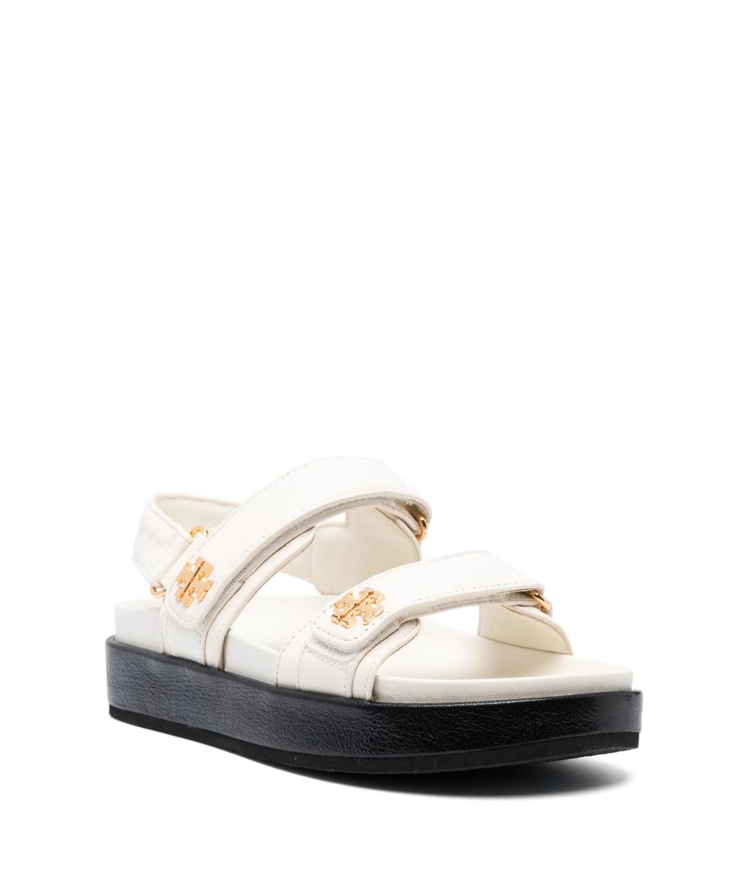 TORY BURCH Белые кожаные сандалии, фото 2