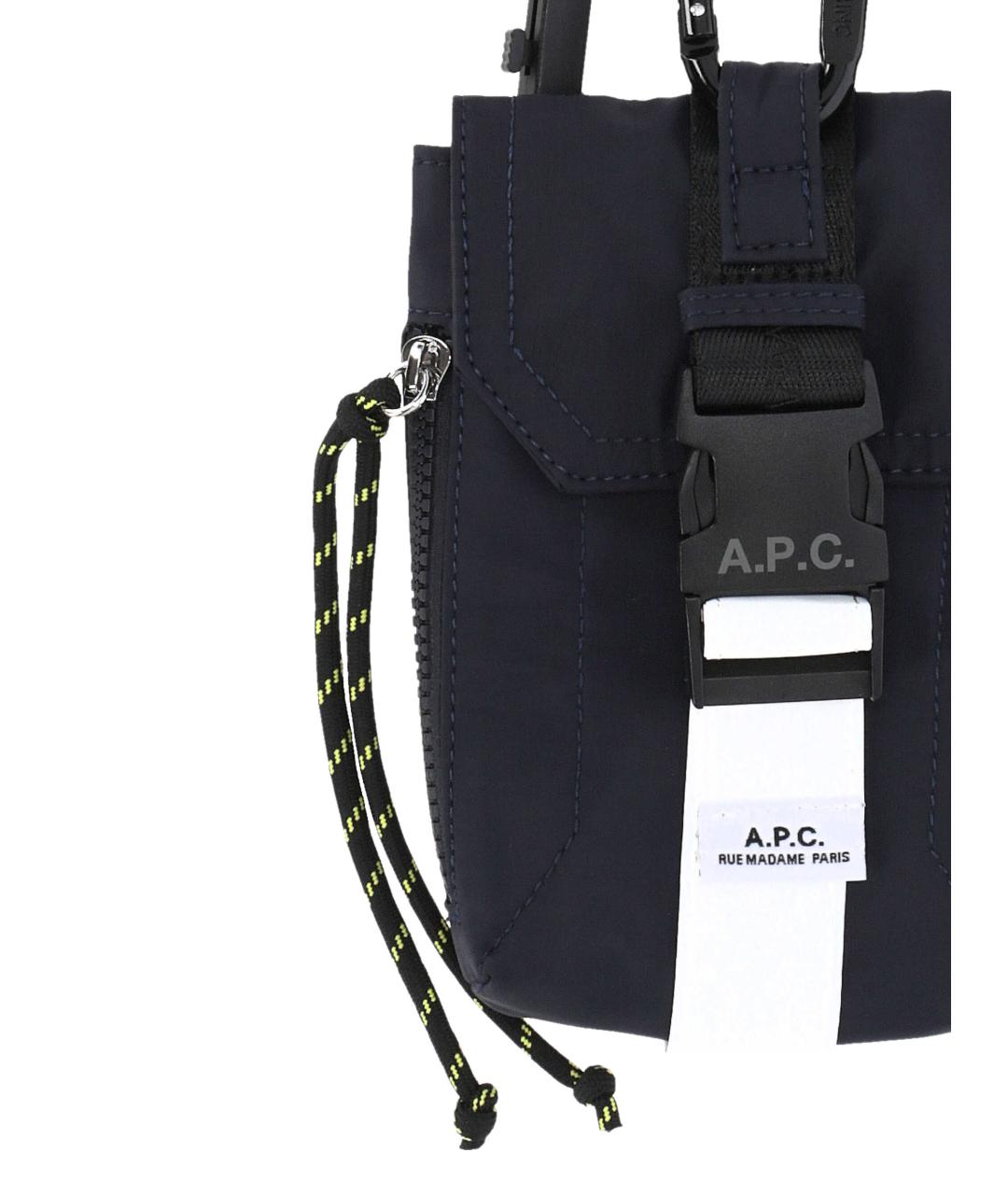 A.P.C. Синяя синтетическая сумка на плечо, фото 2