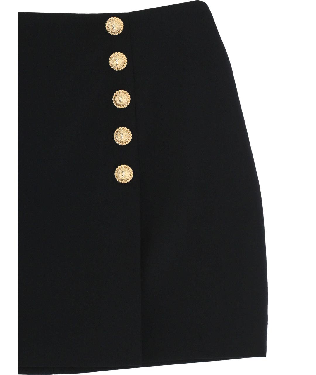 BALMAIN Черная шерстяная юбка мини, фото 2