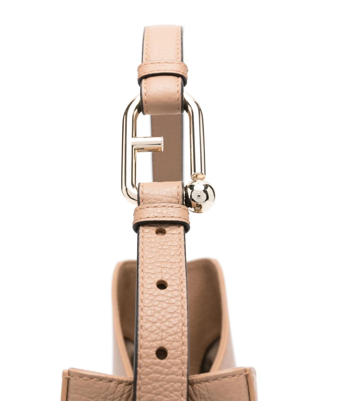 FURLA Бежевая кожаная сумка через плечо, фото 3