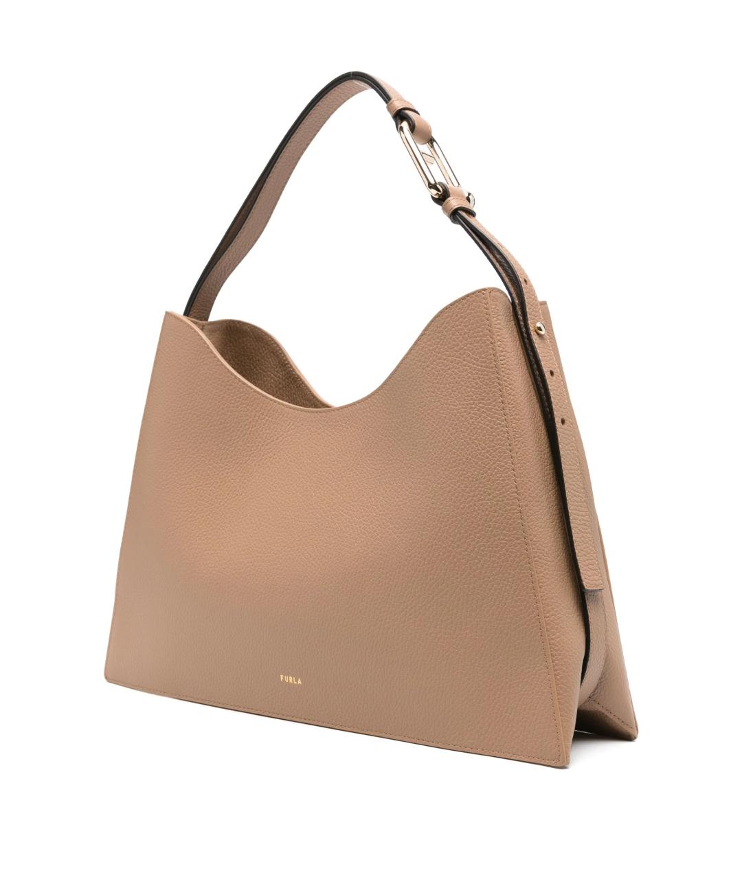 FURLA Бежевая кожаная сумка через плечо, фото 2