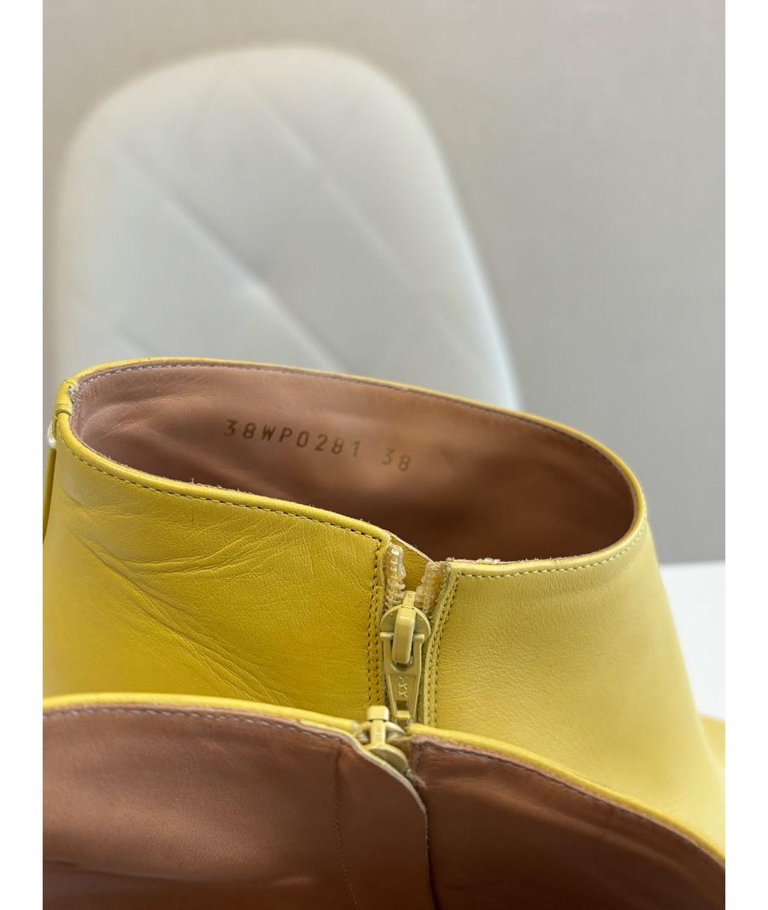 MAISON MARGIELA Горчичные кожаные ботильоны, фото 6