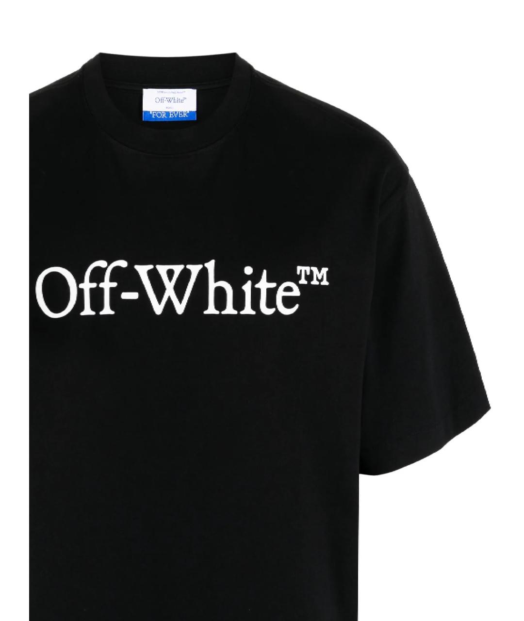 OFF-WHITE Черная хлопковая футболка, фото 2