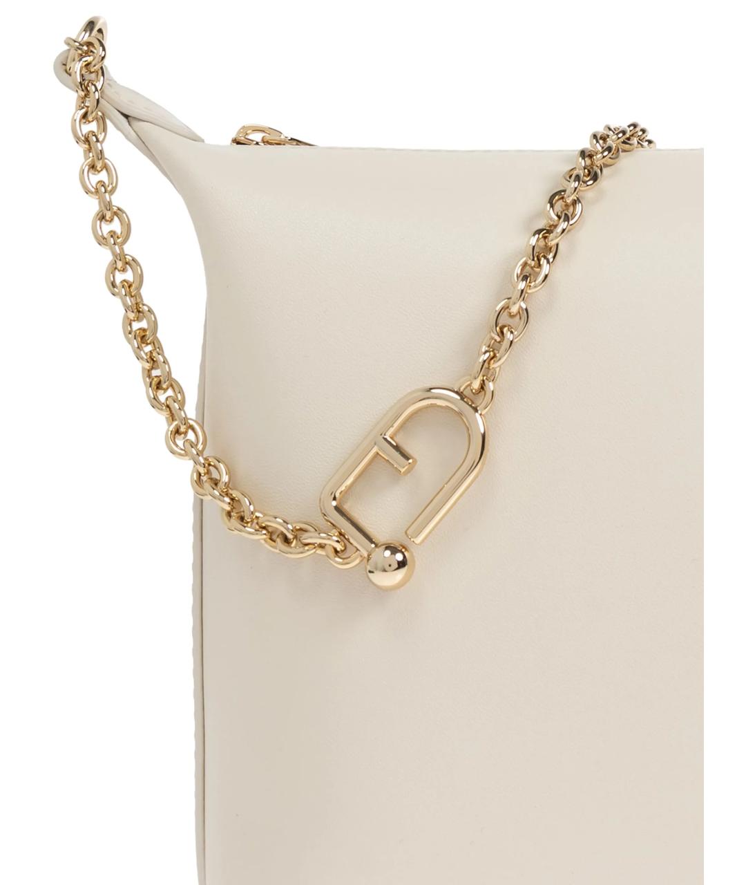 FURLA Бежевая кожаная сумка через плечо, фото 4