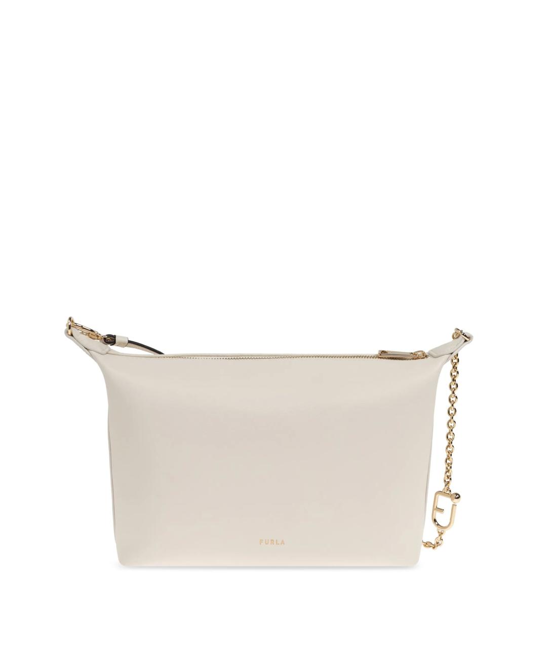 FURLA Бежевая кожаная сумка через плечо, фото 1