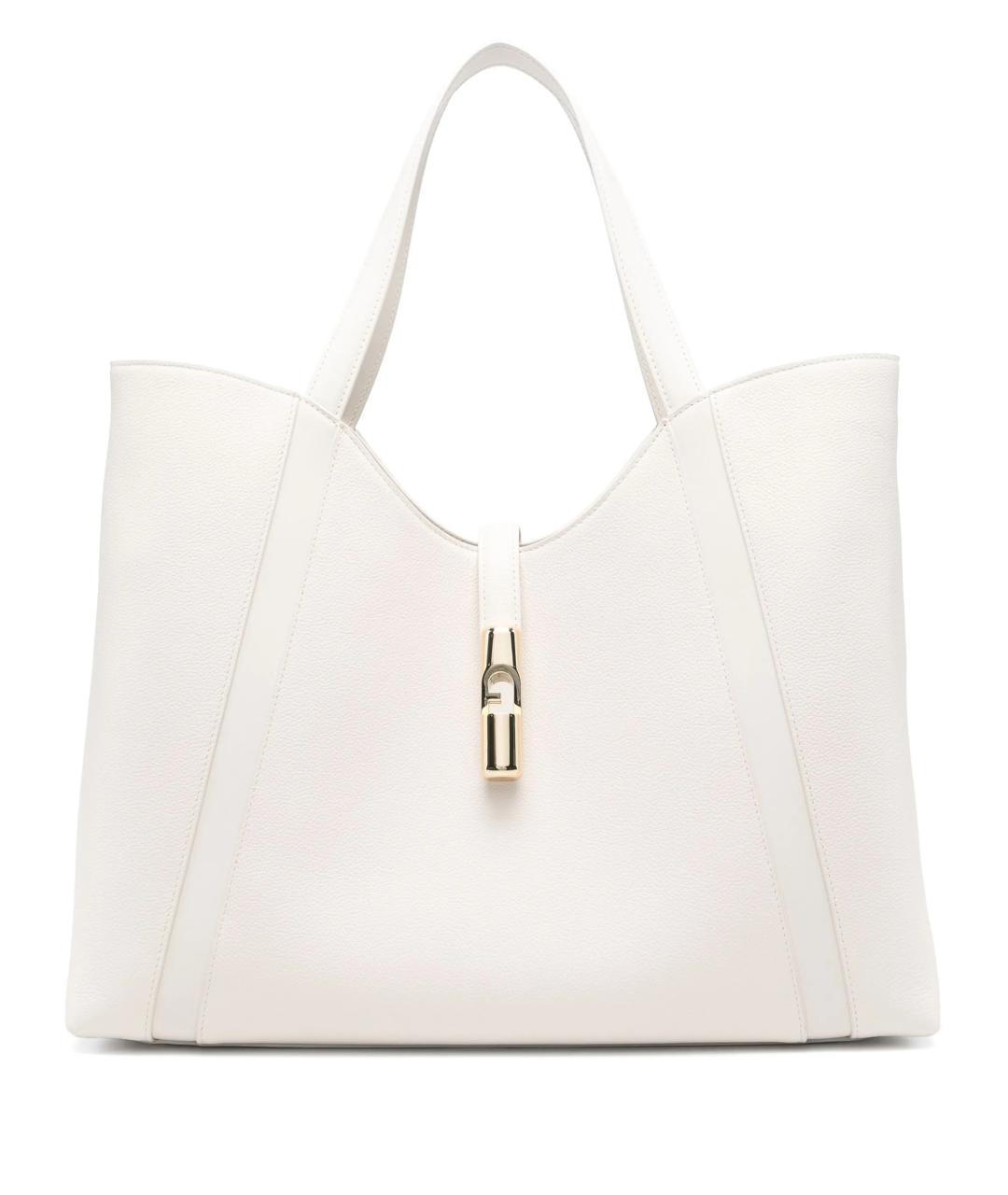FURLA Белая кожаная сумка тоут, фото 1