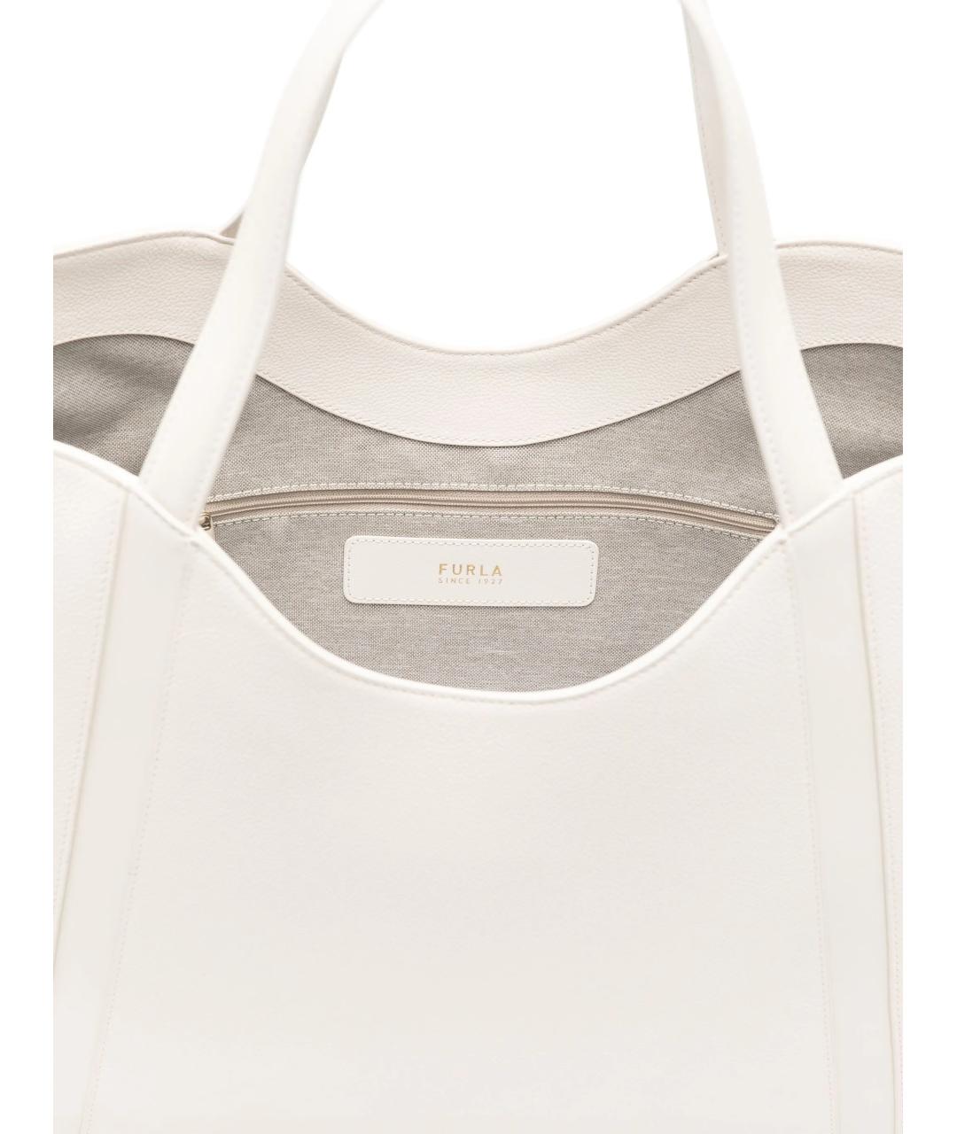 FURLA Белая кожаная сумка тоут, фото 4