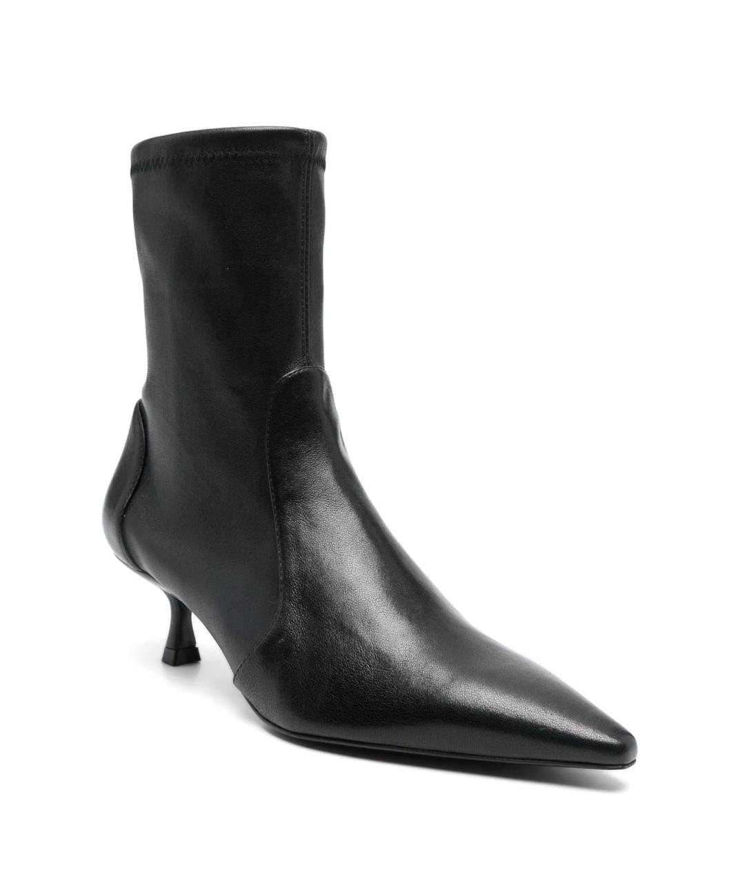 STUART WEITZMAN Черные кожаные ботильоны, фото 2