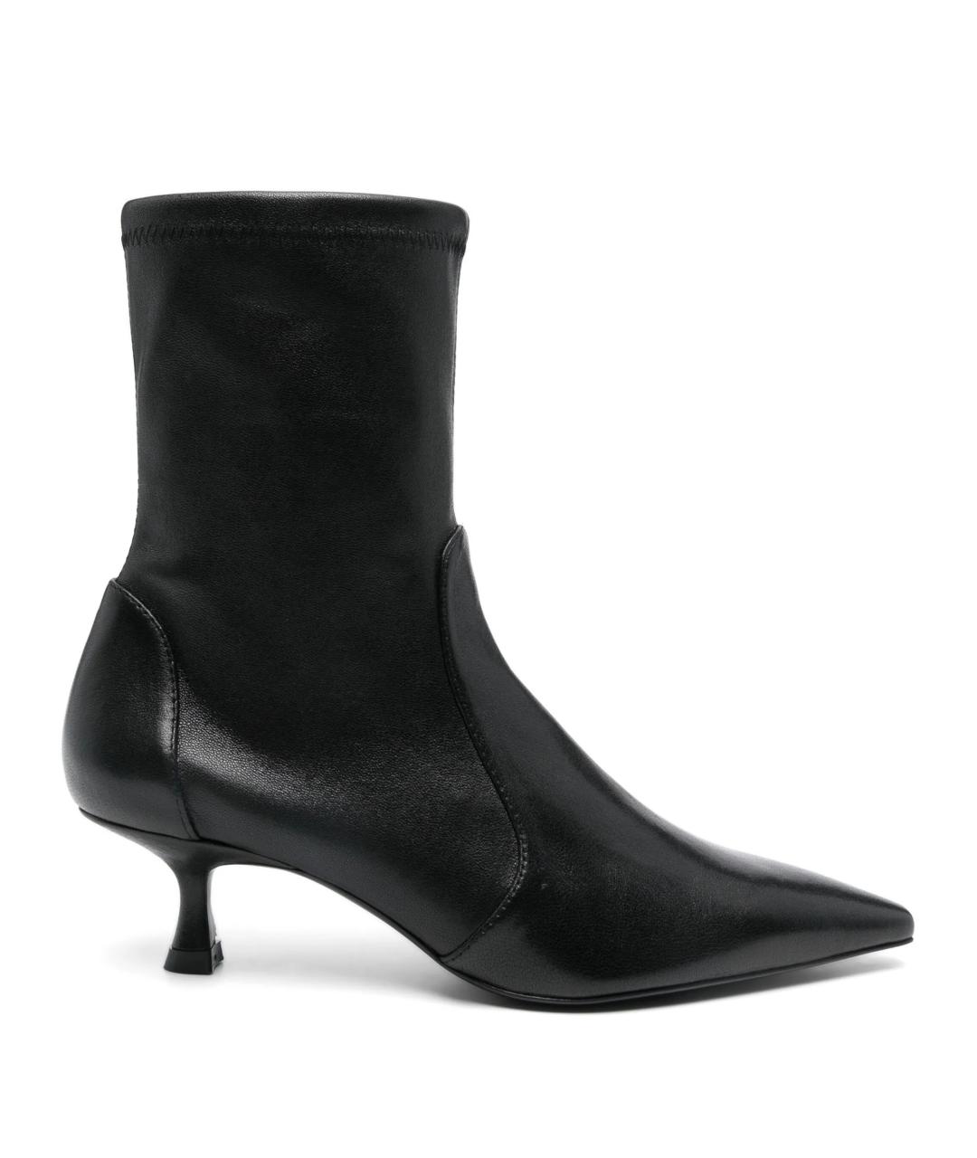 STUART WEITZMAN Черные кожаные ботильоны, фото 1