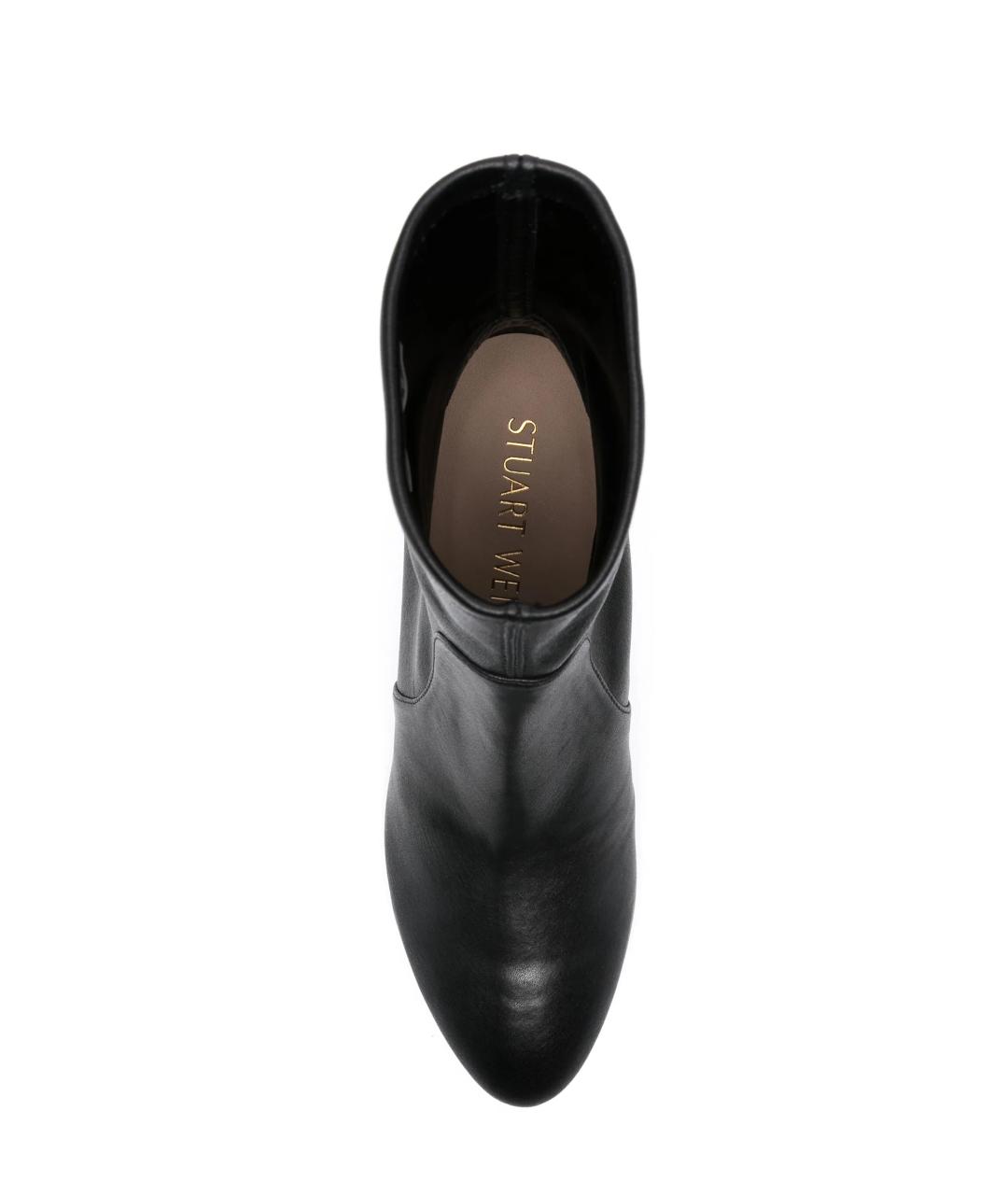 STUART WEITZMAN Черные кожаные ботильоны, фото 4