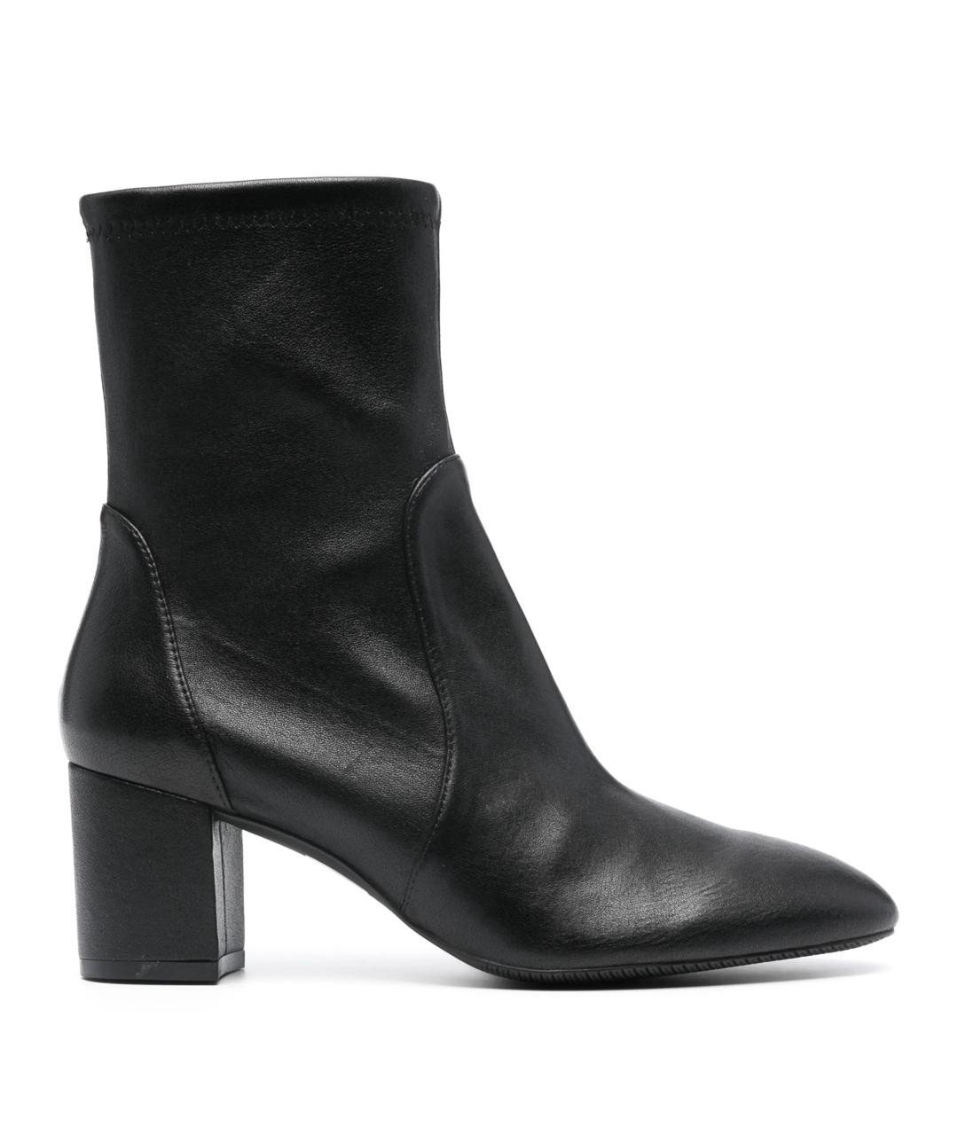 STUART WEITZMAN Черные кожаные ботильоны, фото 1
