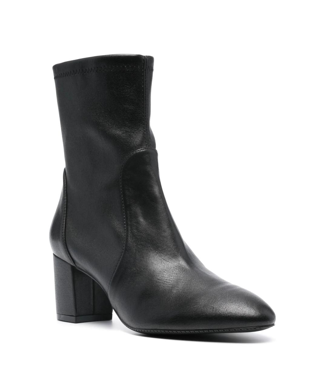 STUART WEITZMAN Черные кожаные ботильоны, фото 2