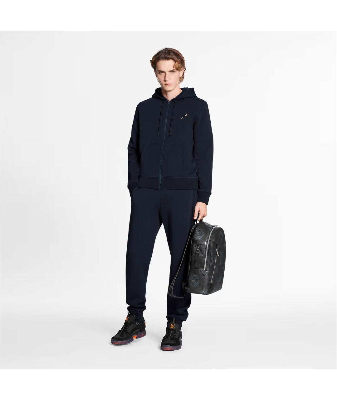 LOUIS VUITTON Темно-синие хлопковые повседневные брюки, фото 6