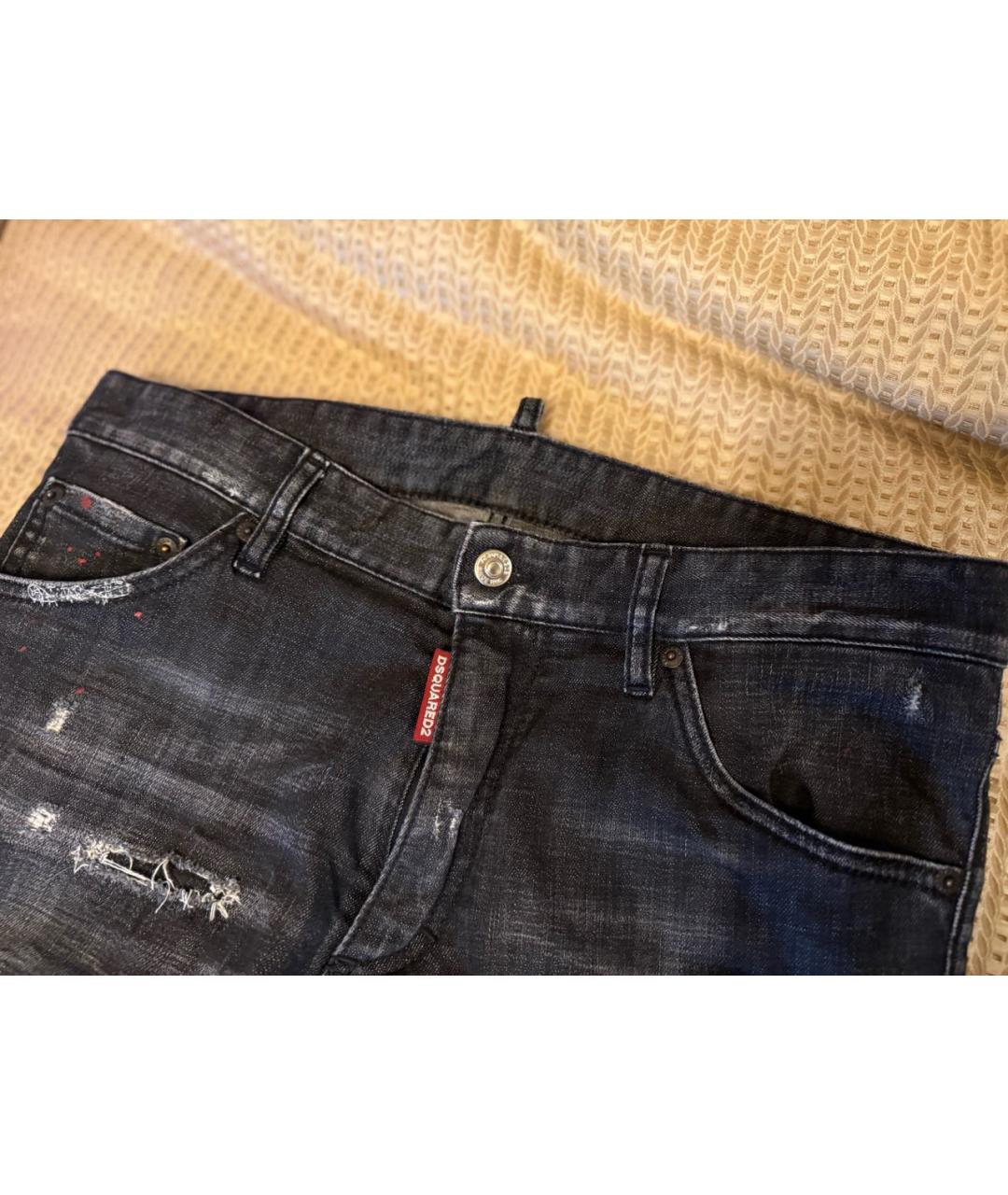 DSQUARED2 Черные хлопко-эластановые джинсы скинни, фото 2