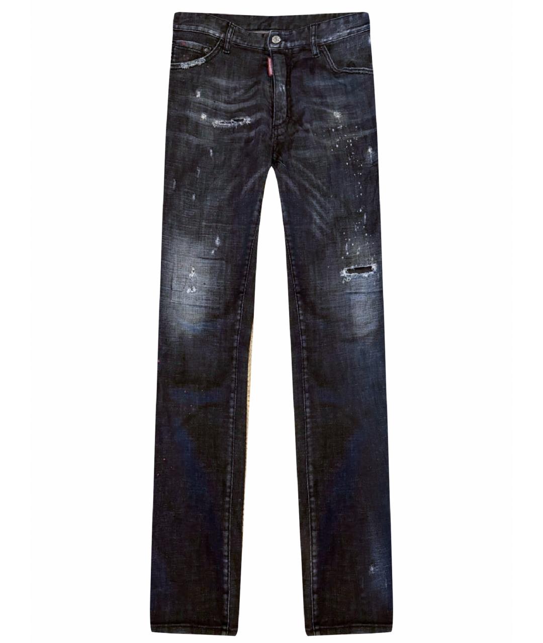 DSQUARED2 Черные хлопко-эластановые джинсы скинни, фото 1