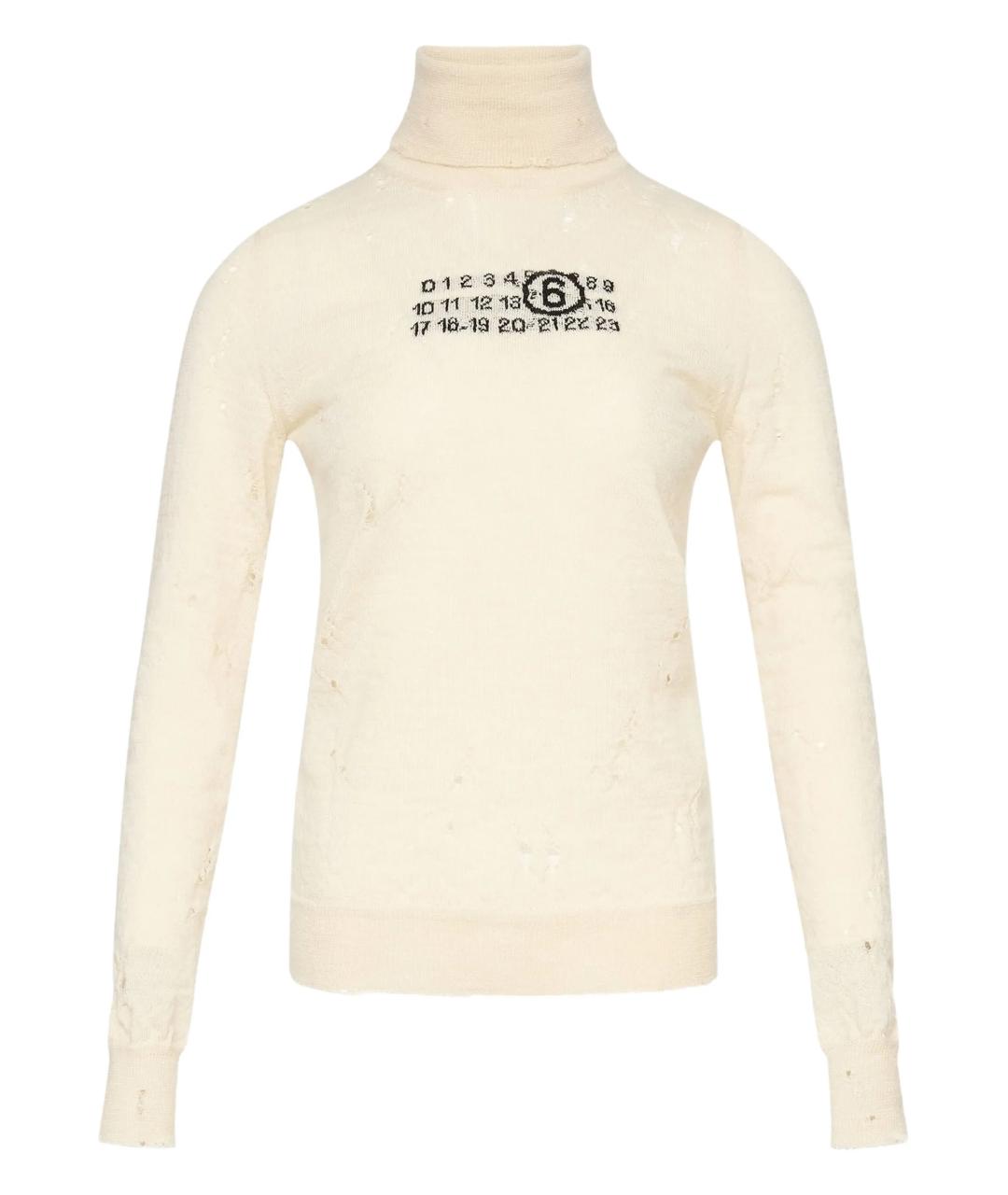 MM6 MAISON MARGIELA Бежевый шерстяной джемпер / свитер, фото 1