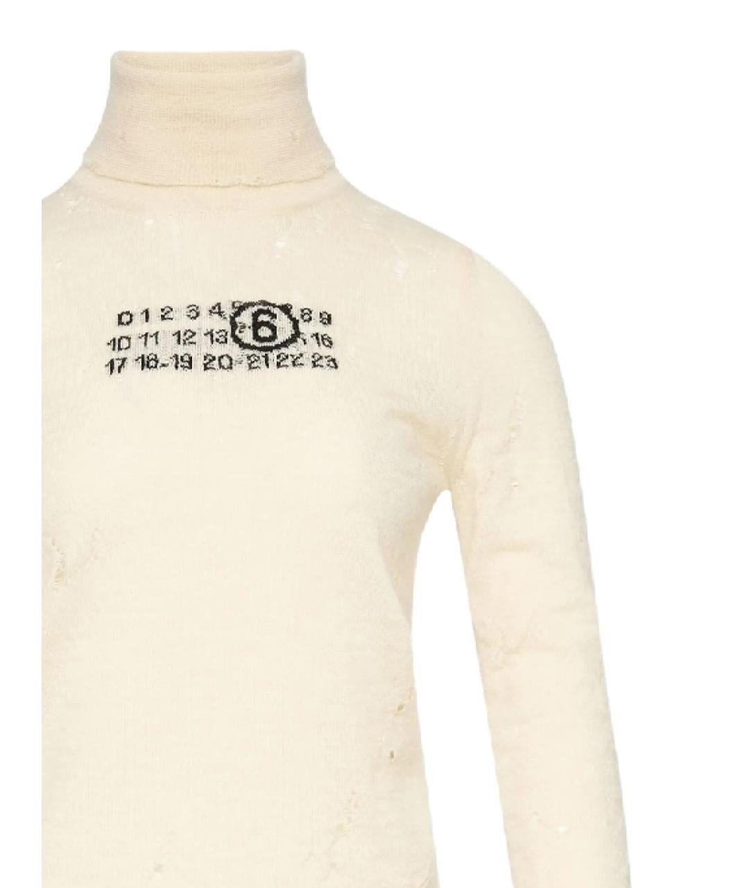 MM6 MAISON MARGIELA Бежевый шерстяной джемпер / свитер, фото 2