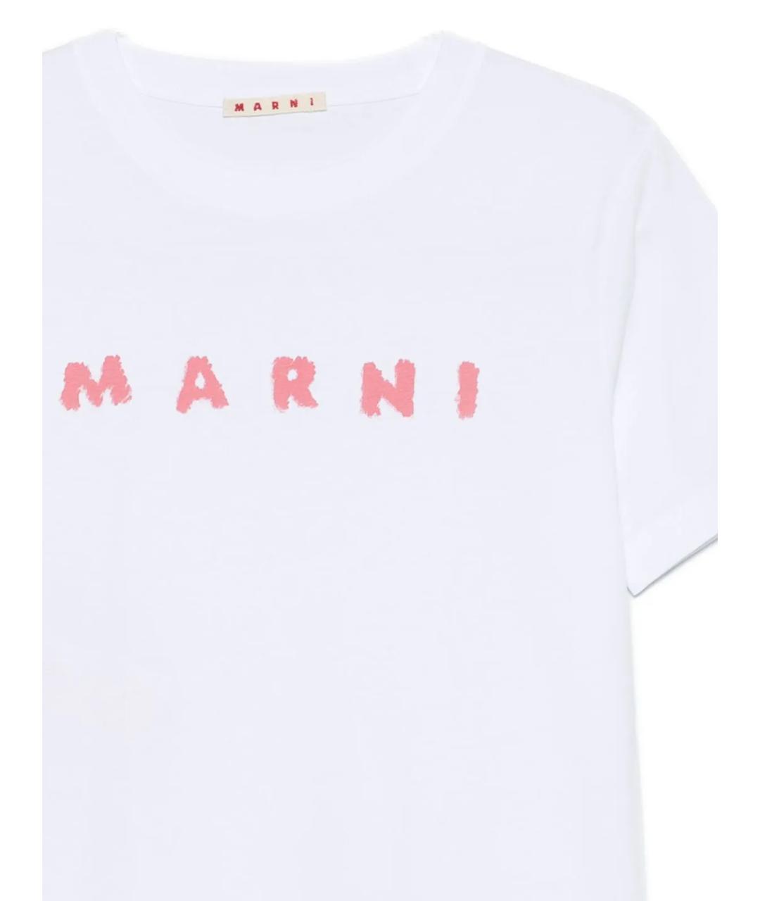 MARNI Белая хлопковая футболка, фото 2