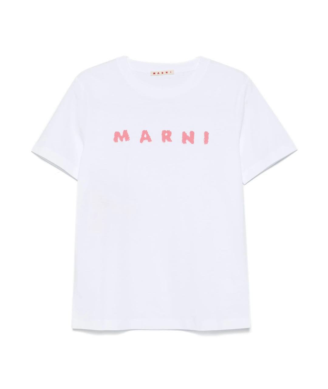 MARNI Белая хлопковая футболка, фото 1