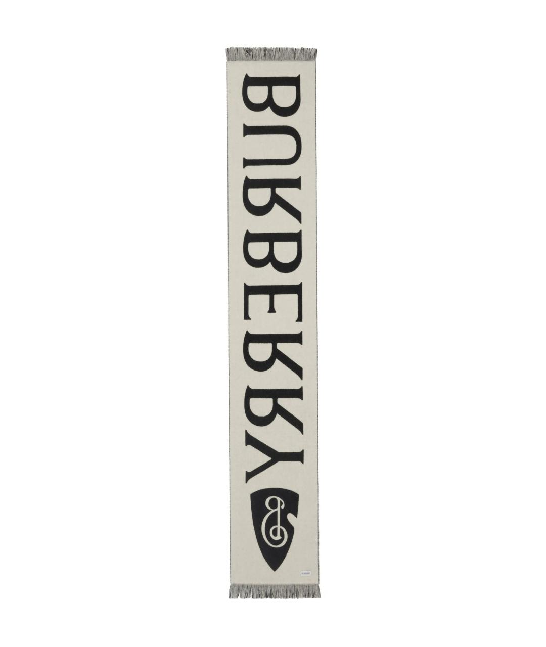 BURBERRY Черный шерстяной шарф, фото 3