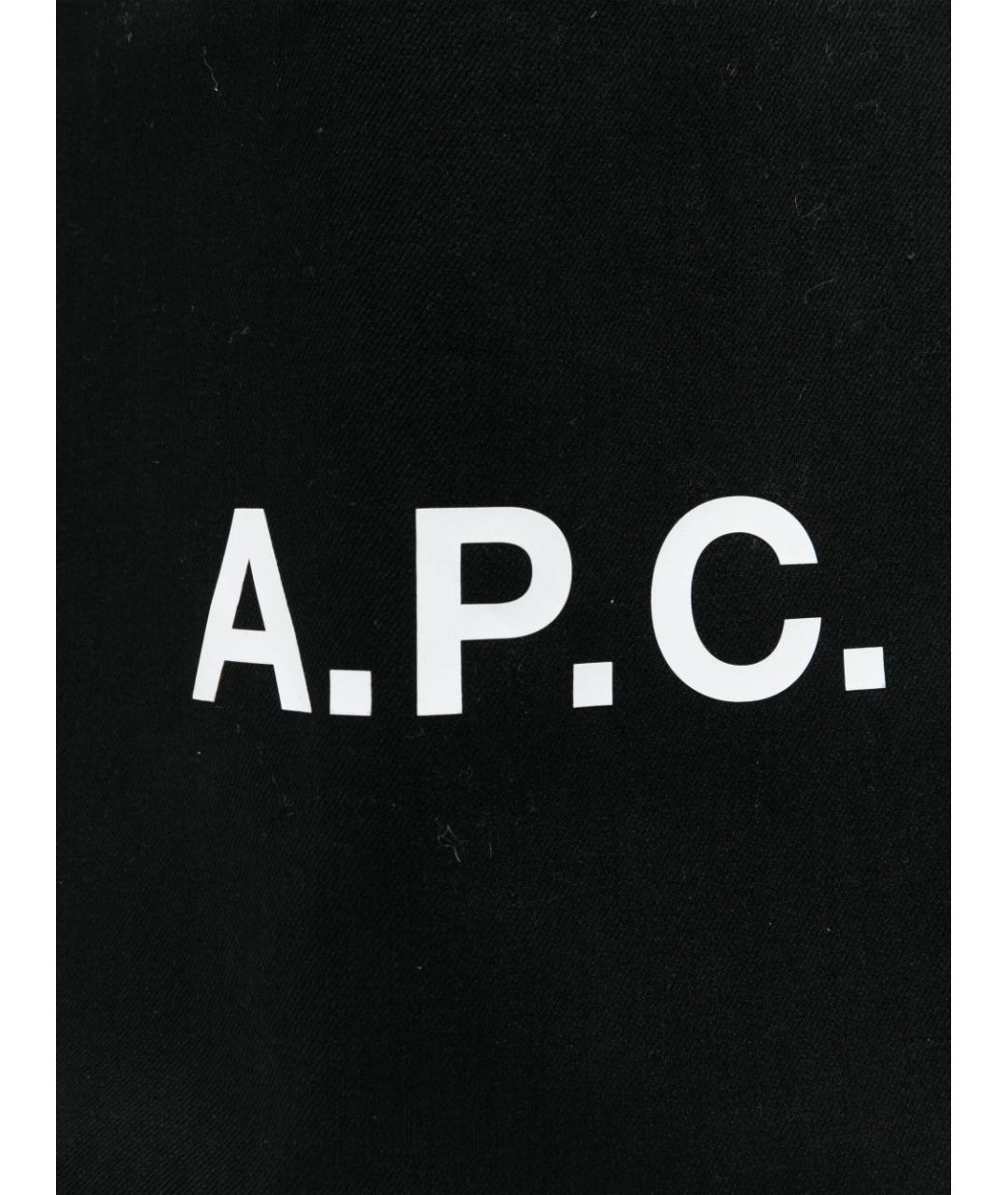A.P.C. Черная деним сумка тоут, фото 3