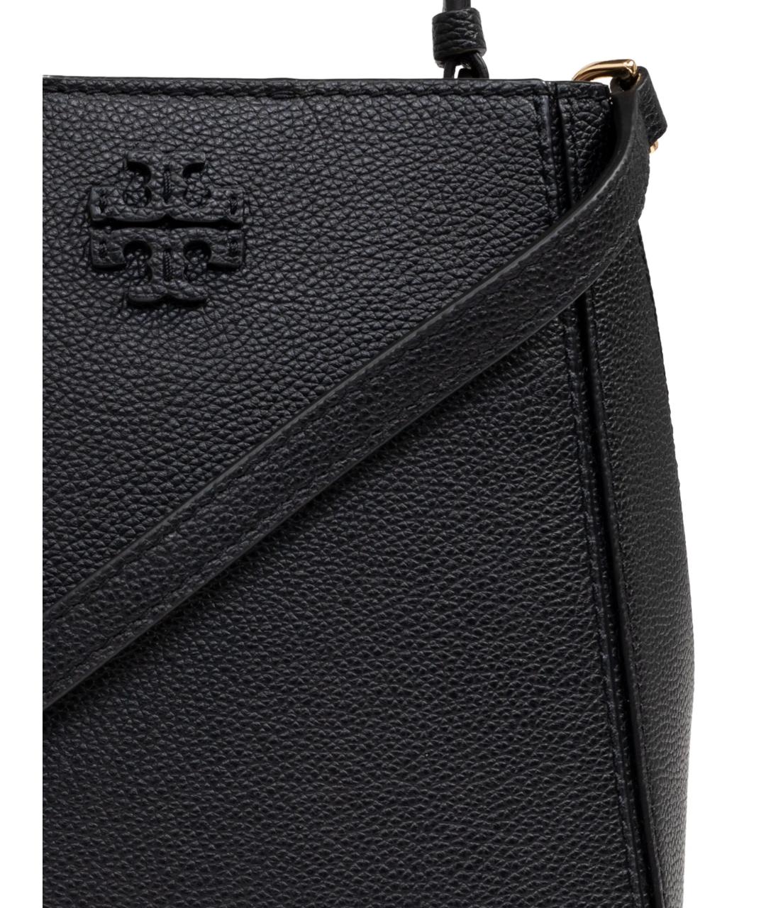 TORY BURCH Черная кожаная сумка с короткими ручками, фото 4