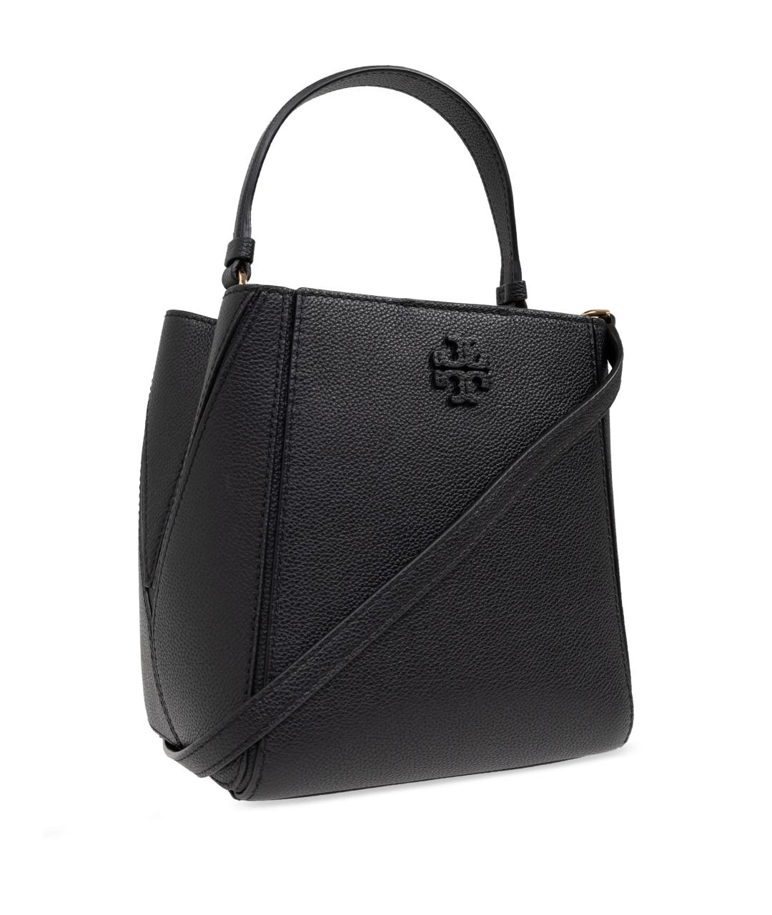 TORY BURCH Черная кожаная сумка с короткими ручками, фото 2