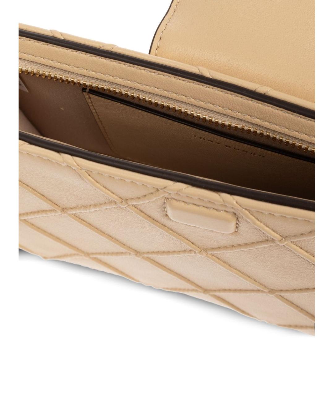 TORY BURCH Бежевый кожаный кошелек, фото 5