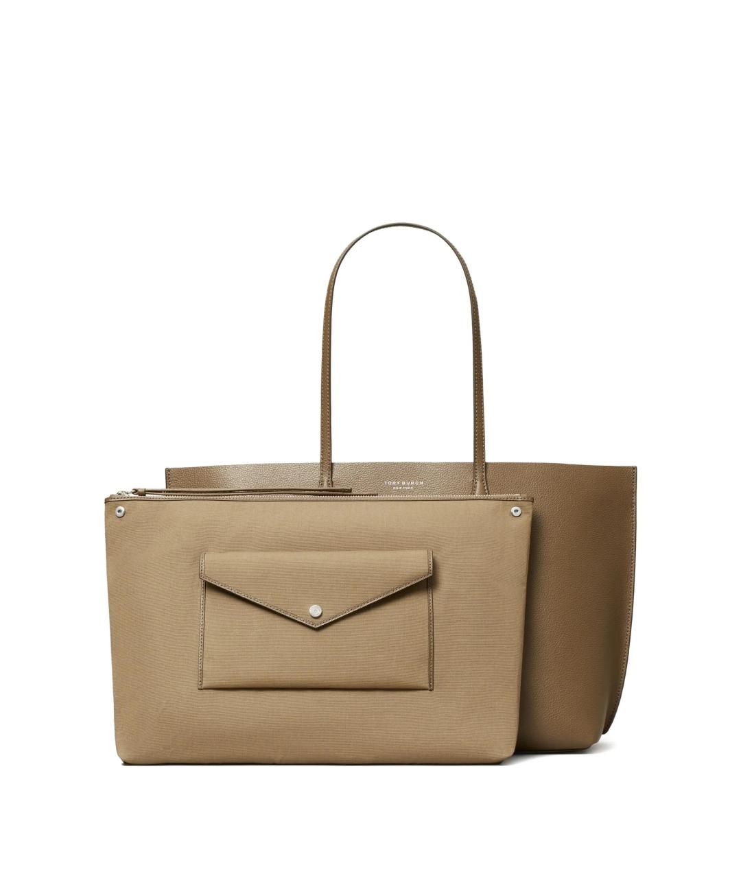 TORY BURCH Коричневая кожаная сумка тоут, фото 4