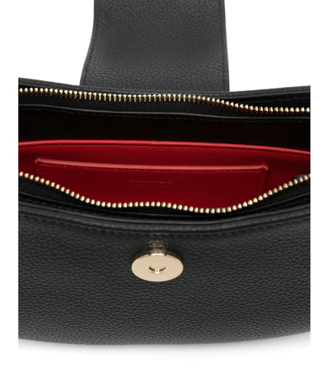 FERRAGAMO Черная кожаная сумка через плечо, фото 4