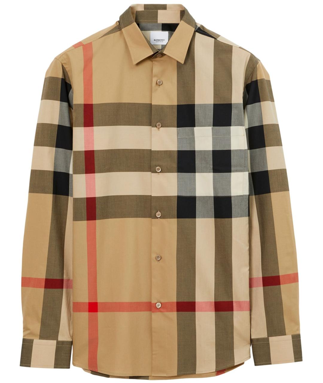 BURBERRY Бежевая хлопковая кэжуал рубашка, фото 1