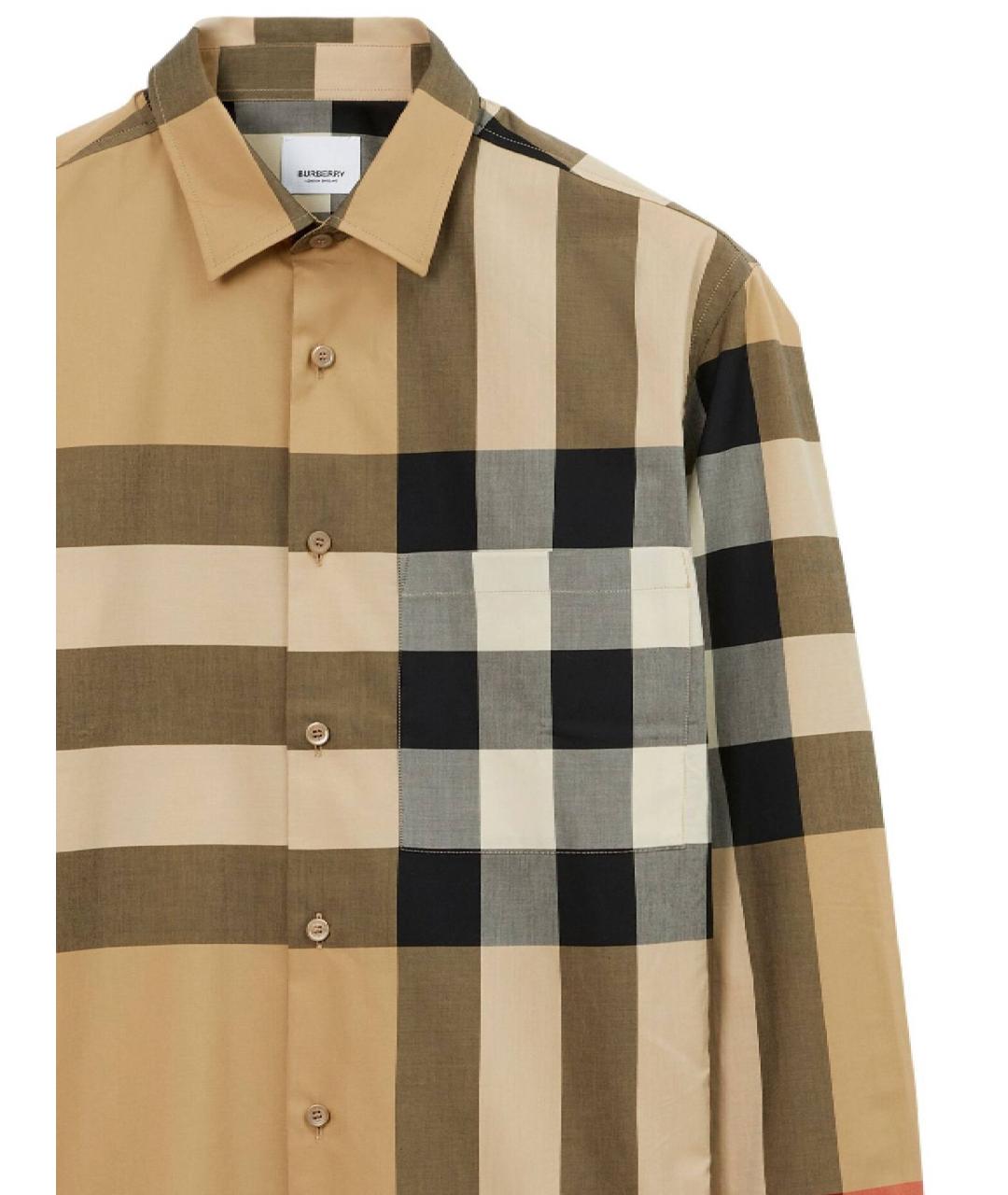 BURBERRY Бежевая хлопковая кэжуал рубашка, фото 2