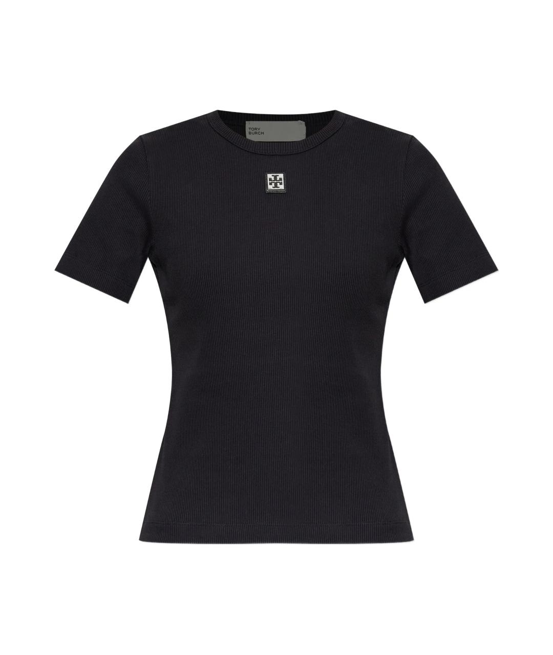 TORY BURCH Черная хлопковая футболка, фото 1
