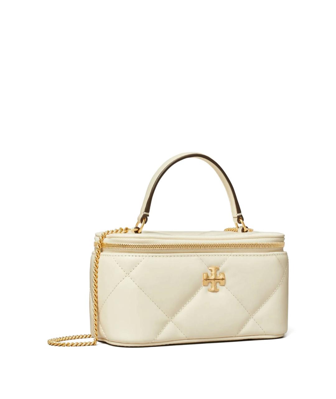 TORY BURCH Бежевая кожаная сумка с короткими ручками, фото 2