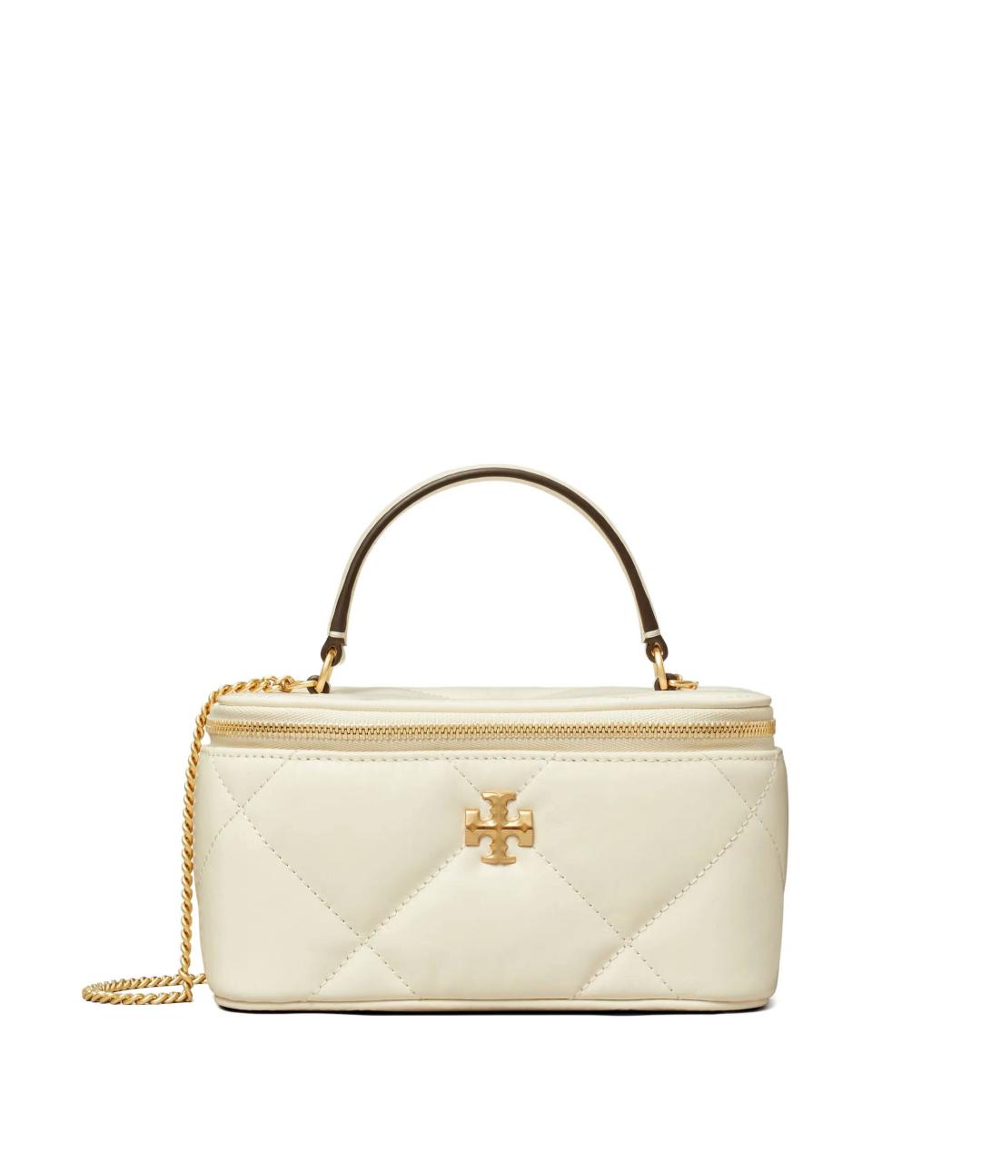 TORY BURCH Бежевая кожаная сумка с короткими ручками, фото 1