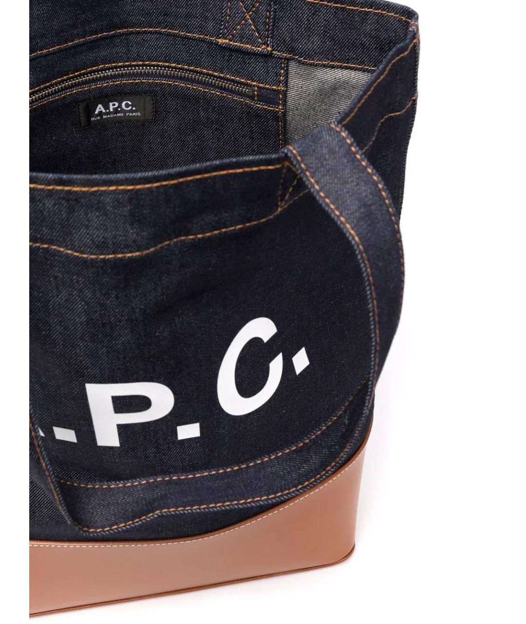 A.P.C. Мульти деним сумка тоут, фото 4