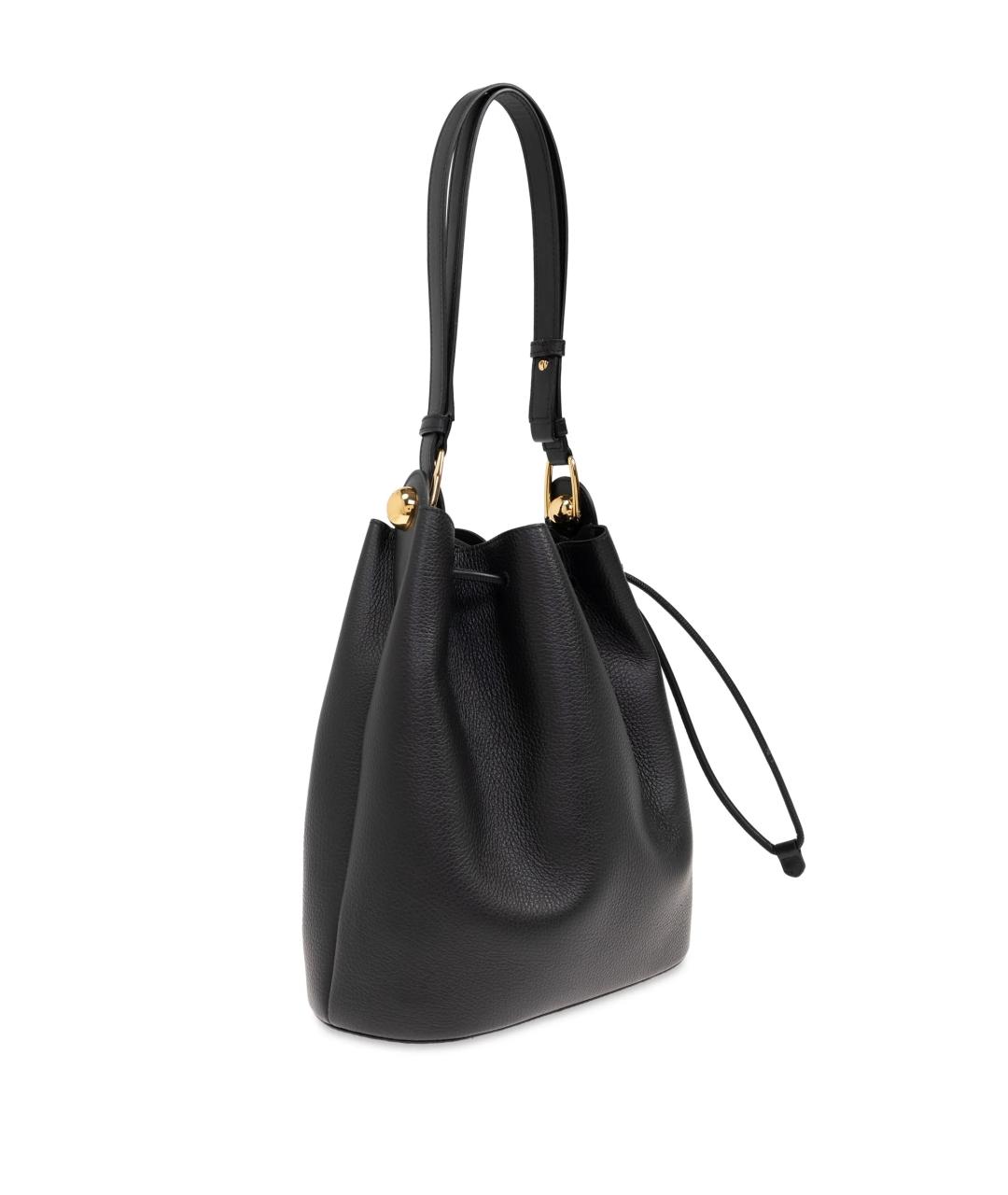 FURLA Черная кожаная сумка тоут, фото 3