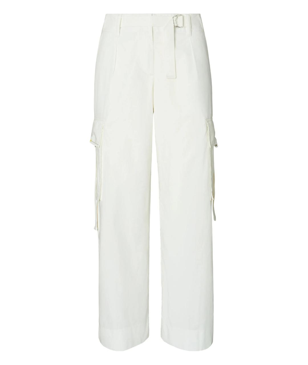 TORY BURCH Белые хлопковые прямые брюки, фото 1