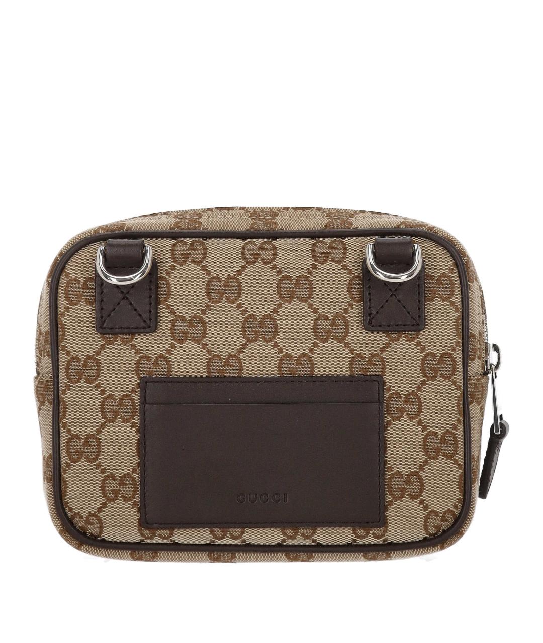 GUCCI Бежевая тканевая сумка на плечо, фото 3