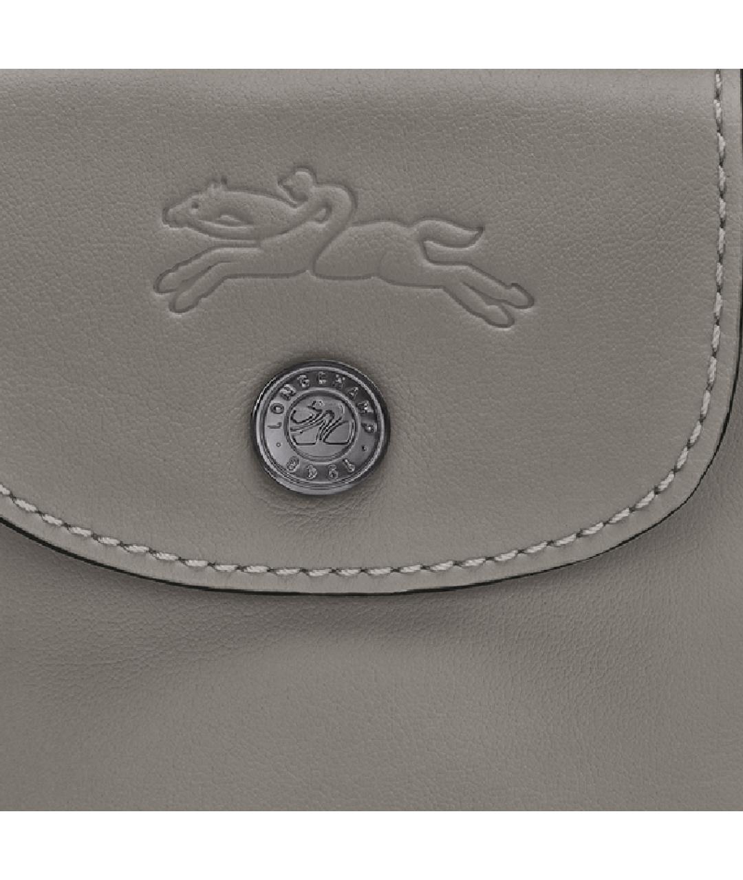 LONGCHAMP Серая кожаная сумка тоут, фото 4