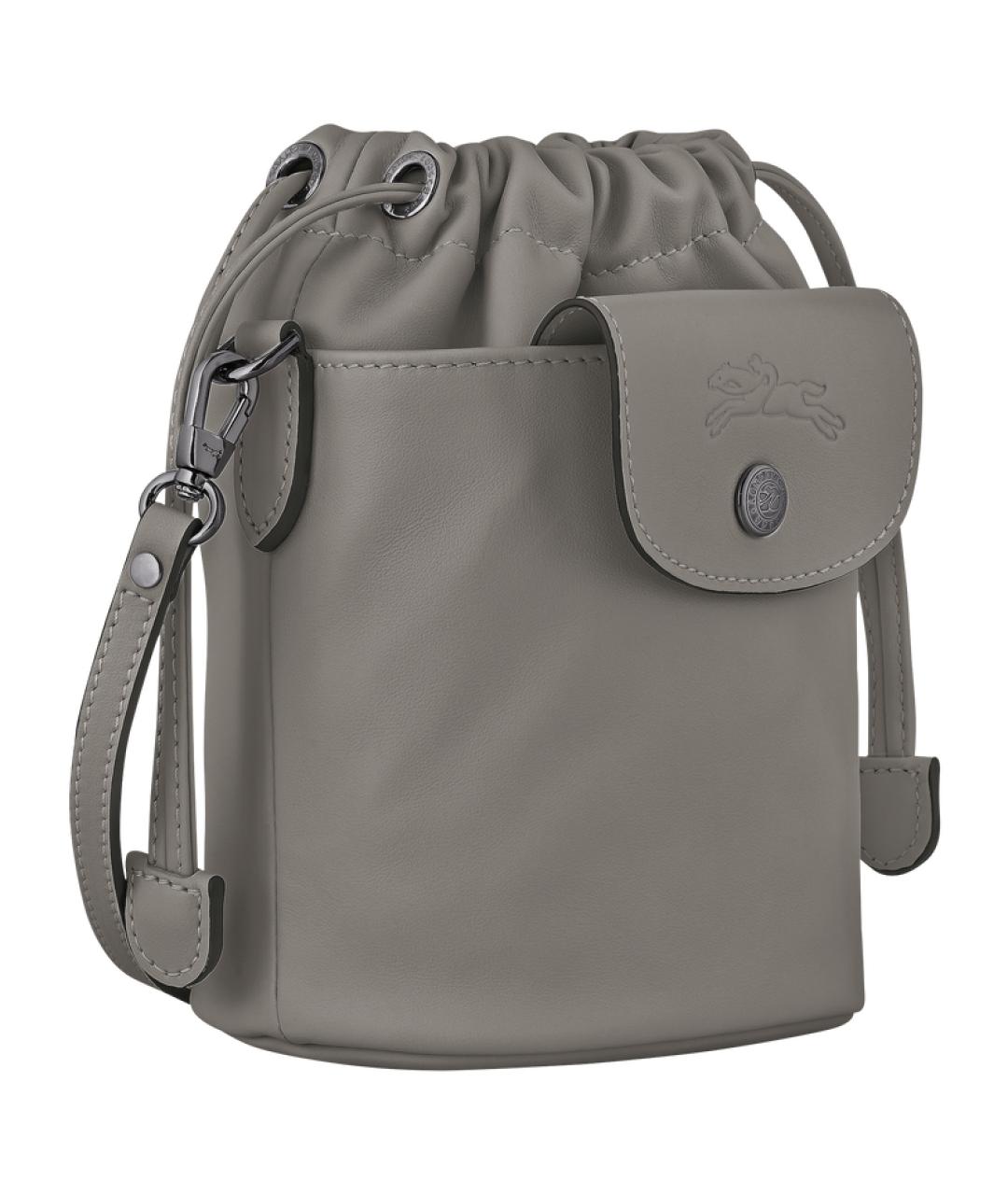 LONGCHAMP Серая кожаная сумка тоут, фото 2