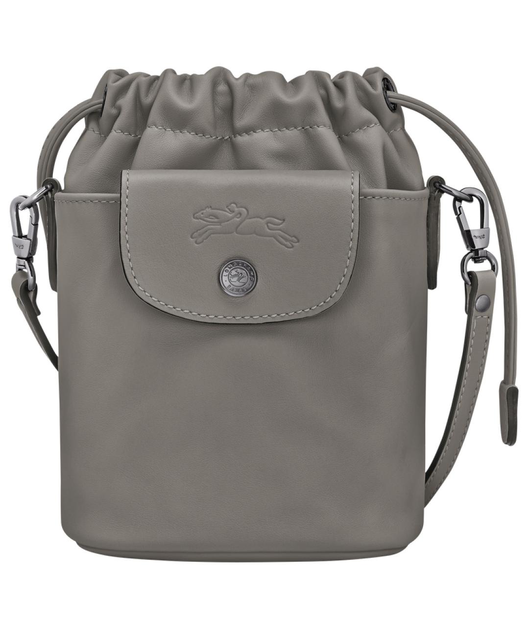 LONGCHAMP Серая кожаная сумка тоут, фото 1
