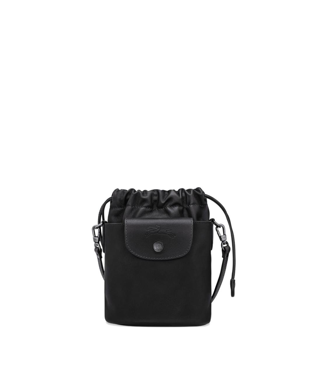 LONGCHAMP Черная кожаная сумка тоут, фото 1