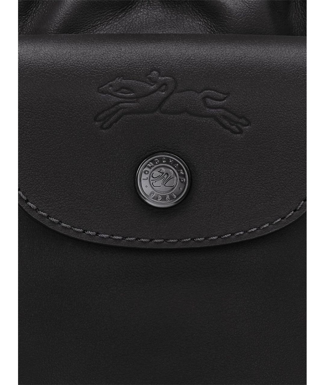 LONGCHAMP Черная кожаная сумка тоут, фото 4