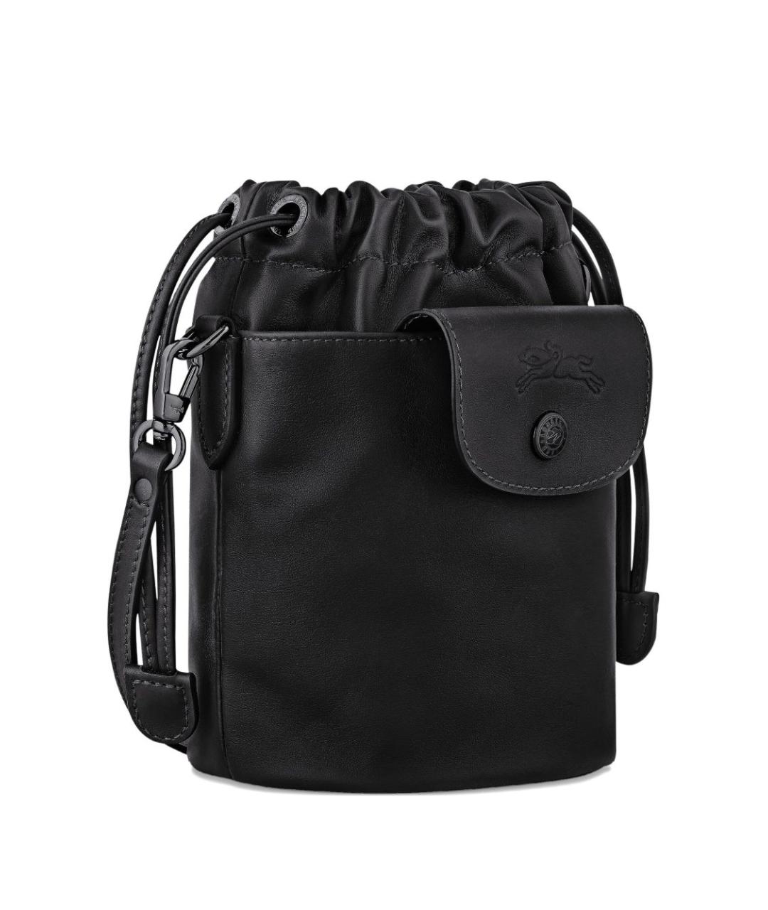 LONGCHAMP Черная кожаная сумка тоут, фото 3