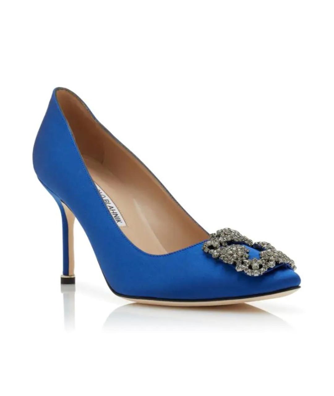 MANOLO BLAHNIK Синие текстильные туфли, фото 2