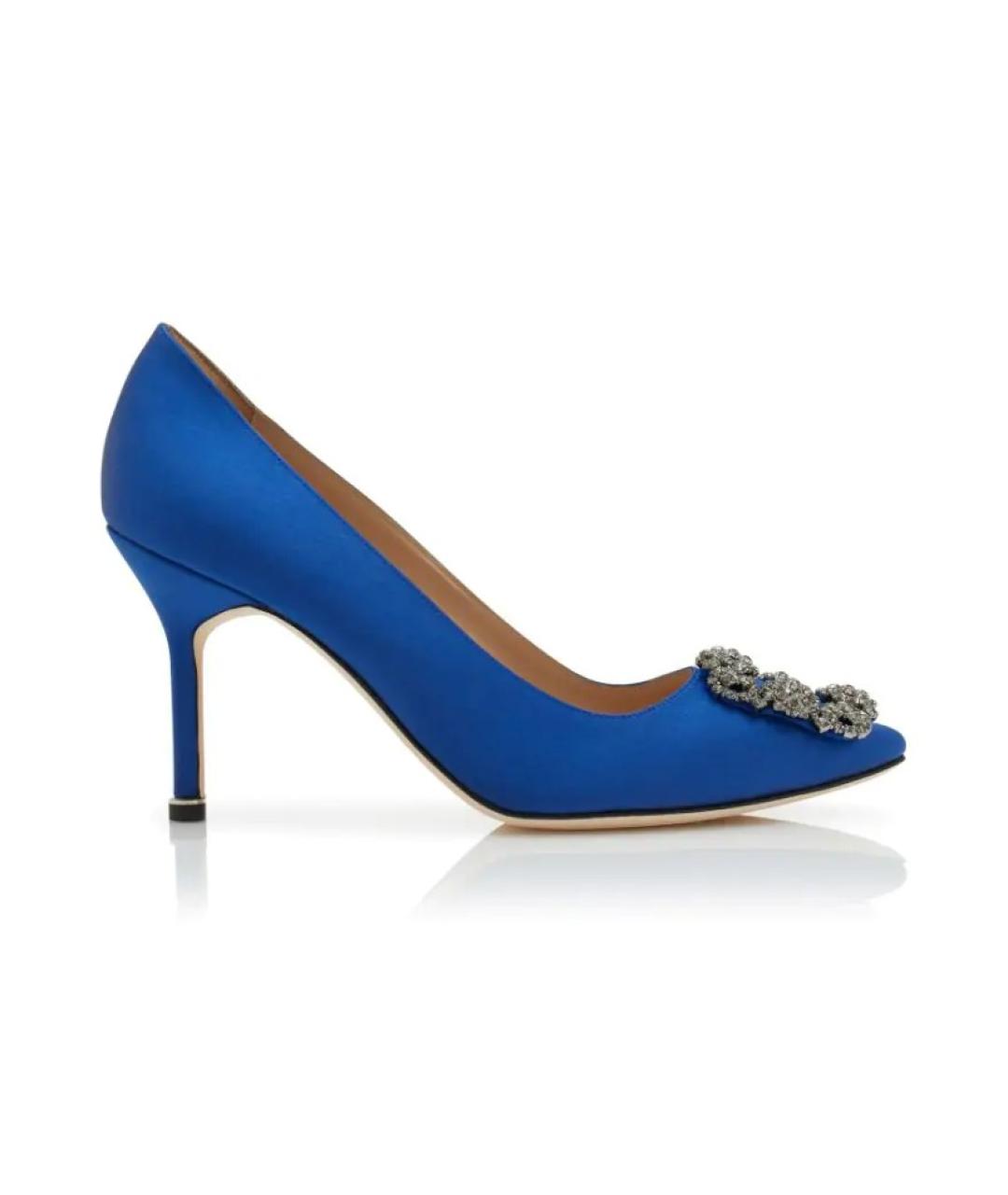 MANOLO BLAHNIK Синие текстильные туфли, фото 4