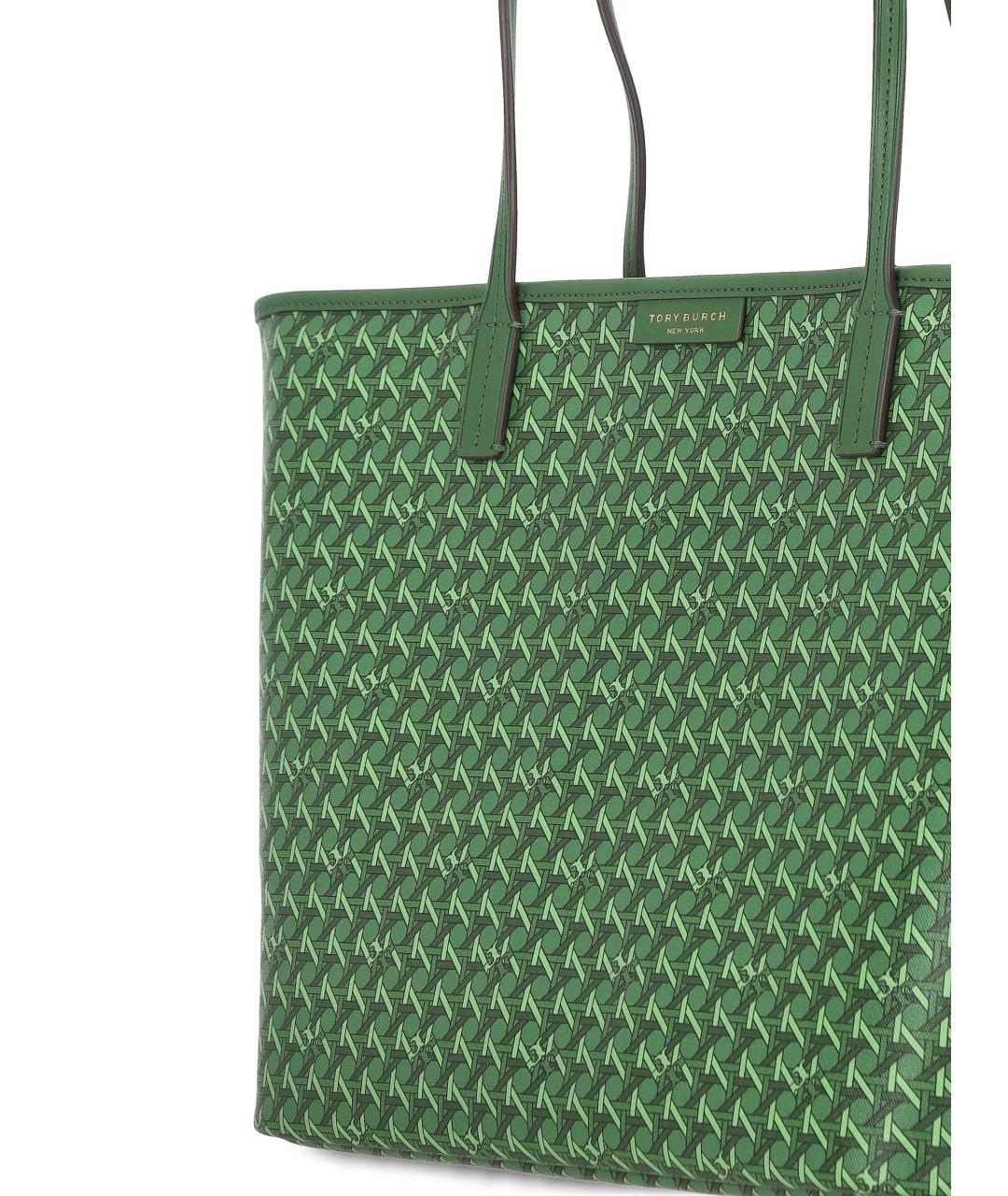 TORY BURCH Зеленая жаккардовая сумка тоут, фото 4
