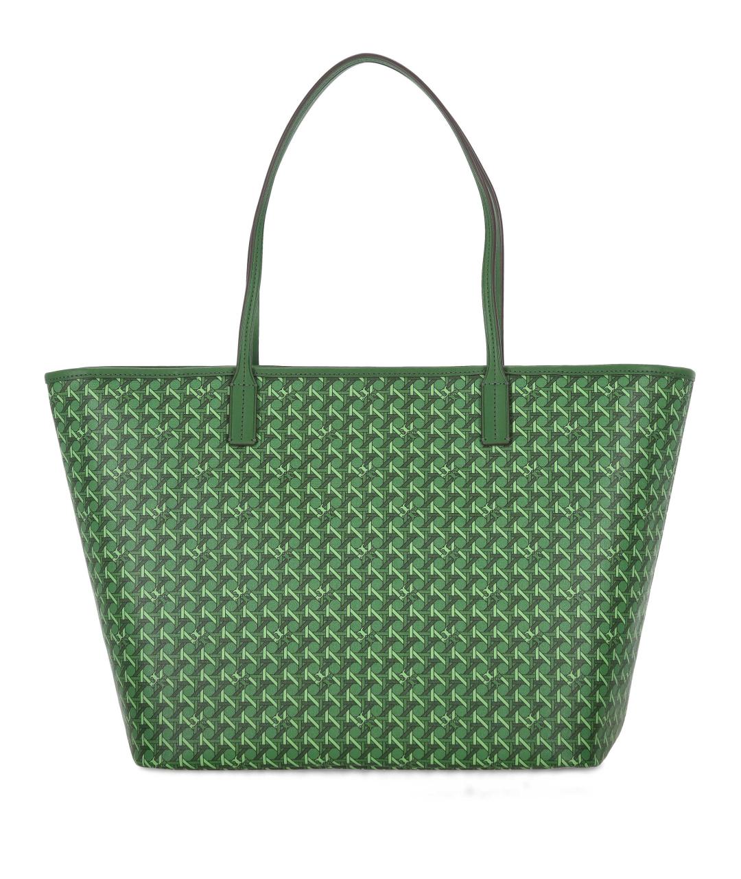 TORY BURCH Зеленая жаккардовая сумка тоут, фото 3