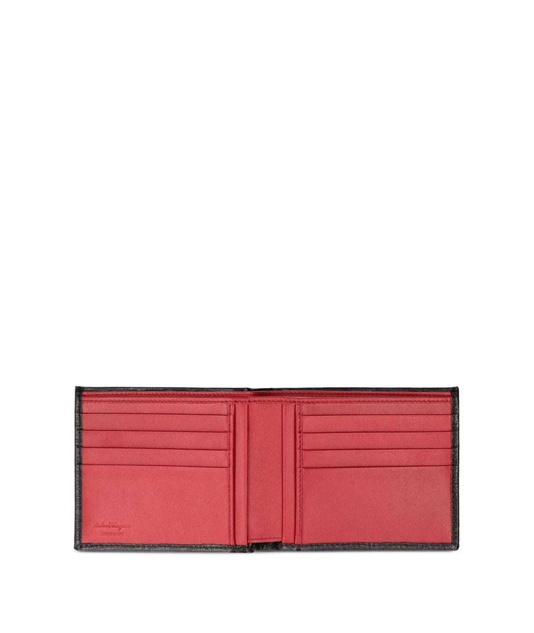 FERRAGAMO Черный кожаный кошелек, фото 3